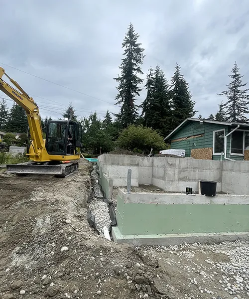 Excavation Foundation concrete in Edmonds 